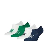 Tommy Hilfiger Footie Calcetines, Azul Marino/Verde, 39/42 (Pack de 4) Men