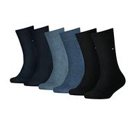 Tommy Hilfiger Calcetines infantiles ECOM 6 unidades 78% algodón 23-26 27-30 31-34 35-38 39-42, Black/Jeans/Midnight Blue 002, 31-34