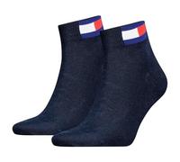 Tommy Hilfiger Quarter Calcetines, Azul Marino, 35/38 (Pack de 2) Unisex