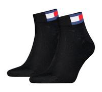 Tommy Hilfiger Quarter Calcetines, Black, 39/42 (Pack de 2) Unisex