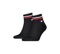 Tommy Hilfiger Calcetines unisex con diseño retro hasta el tobillo, 2 unidades, color: negro, calcetines y medias: 39-42, Negro, 39-42
