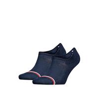 Tommy Hilfiger Calcetines unisex Iconic Footie (paquete de 2), azul marino, 35-38