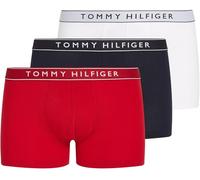 Tommy Hilfiger Calzoncillos bóxer Hombre Pack de 3 Trunks con Logotipo en la Cintura, Multicolor (TH Wht/Med Red/Dsrt Sky), S