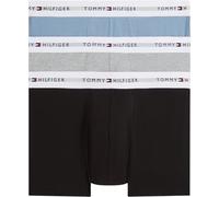 Tommy Hilfiger Calzoncillos bóxer Pack de 3 Hombre Trunks con Logotipo en la Cintura, Multicolor (Brisk Blue/Black/Ice HTHR), XL