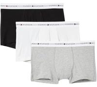 Tommy Hilfiger Calzoncillos bóxer Pack de 3 Hombre Trunks con Logotipo en la Cintura, Multicolor (Grey Heather/Black/White), L