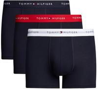 Tommy Hilfiger Calzoncillos bóxer Pack de 3 Hombre Trunks con Logotipo en la Cintura, Multicolor (Primary Red/White/Desert Sky), L