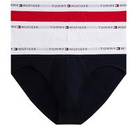 Tommy Hilfiger Calzoncillos Hip Briefs Pack de 3 Hombre con Logotipo en la Cintura, Multicolor (Wht/PRM Red/Des Sky), XL