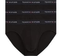 Tommy Hilfiger Calzoncillos Hip Briefs Pack de 3 Hombre con Logotipo en la Cintura, Negro (Blk/Blk/Blk), M