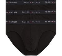 Tommy Hilfiger Calzoncillos Hip Briefs Pack de 3 Hombre con Logotipo en la Cintura, Negro (Blk/Blk/Blk), XL
