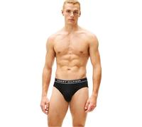 Tommy Hilfiger Calzoncillos Pack de 3 Hombre Hip Briefs con Logotipo en la Cintura, Multicolor (Blk/Drk Ash/Wht), XS
