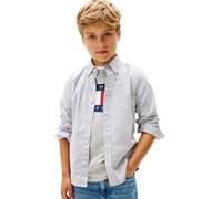 Tommy Hilfiger Camisa Chicos Camisa Informal, Multicolor (Dark Night Navy Stripe), 7 Años