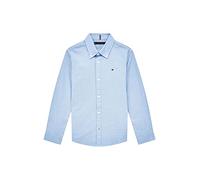 Tommy Hilfiger Camisa Chicos Oxford Tejido elástico, Azul (Calm Blue), 8 Años