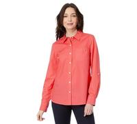 Tommy Hilfiger Camisa de Manga Larga con Botones para Mujer con Cuello y Bolsillo en el Pecho y pestaña Enrollable sólida, Sherbet, M