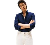 Tommy Hilfiger Camisa de Manga Larga Hombre Oxford Shirt, Azul (Preppy Navy/Desert Sky Solid), S