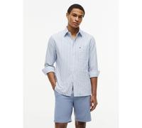 TOMMY HILFIGER Camisa de manga larga Oxford. Color azul claro rayas