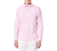 Tommy Hilfiger Camisa Flex de Popelina a Cuadros para Hombre, Mw0Mw37548, Rosa, XL