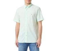 Tommy Hilfiger Flex Gingham RF Shirt S/S MW0MW36144 Camisas Casuales, Verde (Mint Gel/Optic White), L para Hombre