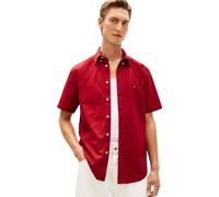 Tommy Hilfiger Camisa Flex Popelin Solid S/S para Hombre, Mw0Mw37584, Rojo, XL