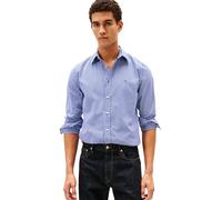 Tommy Hilfiger Camisa Flex Poplin Big Gingham RF MW0MW41713 L/S, Azul, XL, Azul (Wedge Blue/Check), XL