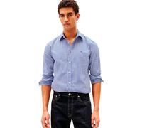 Tommy Hilfiger Camisa Flex Poplin Big Gingham RF MW0MW41713 L/S para Hombre, Azul, S, Azul (Wedge Blue/Check), S