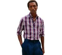 Tommy Hilfiger Camisa Flex Poplin Medium Check MW0MW41712 L/S para Hombre, Color Azul, Talla XL, Azul (Azul Marino/Cuadros), XL