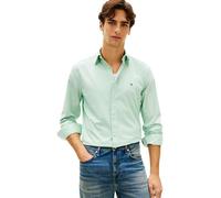 Tommy Hilfiger Camisa Flex Poplin Solid RF MW0MW37550 L/S para Hombre, Color Verde, Talla L