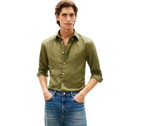 Tommy Hilfiger Camisa Flex Poplin Solid RF Mw0Mw37550 para Hombre, Verde, M