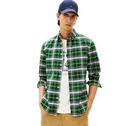 Tommy Hilfiger Camisa Hombre Brushed Oxford Check Regular Fit, Verde (Ornamental Green/Check), L