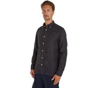 Tommy Hilfiger Camisa Hombre Camisa de Lino, Negro (Black), S