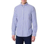 Tommy Hilfiger Camisa Hombre Flex Poplin Bold Stripe con Bolsillo en el Pecho, Multicolor (Wedge Blue/Stripe), M