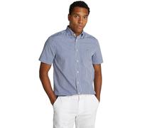Tommy Hilfiger Camisa Hombre Flex Poplin Check Manga Corta, Multicolor (Wedge Blue/Check), XS