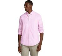 Tommy Hilfiger Camisa Hombre Flex Poplin Classic Regular Fit, Multicolor (Classic Pink / Optic White), M