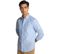 Tommy Hilfiger Camisa Hombre Flex Poplin Classic Regular Fit, Multicolor (Sweet Blue/Optic White), S