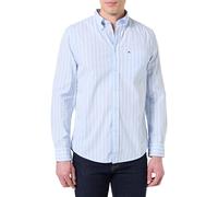 Tommy Hilfiger Camisa Hombre Flex Poplin Ground Stripe Regular Fit, Azul (Sweet Blue/Stripe), XL