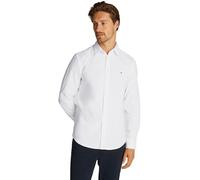 Tommy Hilfiger Camisa Hombre Flex Poplin Kent Collar Camisa business, Blanco (Optic White), XS