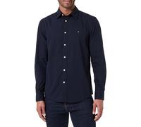 Tommy Hilfiger Camisa Hombre Flex Poplin Kent Collar Slim Fit, Azul (Desert Sky), L