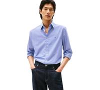 Tommy Hilfiger Camisa Hombre Flex Poplin Micro Gingham Regular Fit, Multicolor (Wedge Blue/Check), M