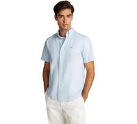 Tommy Hilfiger Camisa Hombre Flex Poplin Solid Manga Corta, Azul (Sweet Blue), S