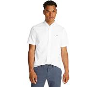 Tommy Hilfiger Camisa Hombre Flex Poplin Solid manga corta, Blanco (Optic White), XS