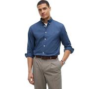 Tommy Hilfiger Camisa para hombre Flex Poplin Solid Regular Fit Azul (Aegean Sea) L