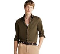 Tommy Hilfiger Camisa Hombre Flex Poplin Solid Regular Fit, Verde (Army Green), XS