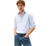 Tommy Hilfiger Camisa Hombre Hairline Poplin con Raya diplomática, Azul (Sweet Blue/Stripe), XL