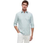 Tommy Hilfiger Camisa Hombre Oxford Shirt de Manga Larga, Verde (Ornamental Green), M