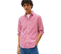 Tommy Hilfiger Camisa Hombre Poplin Gingham de algodón, Multicolor (Vivacious Pink/Check), XL