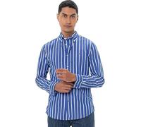 Tommy Hilfiger Camisa Hombre Poplin Nautical de algodón, Multicolor (Optic White/Wedge Blue), XS