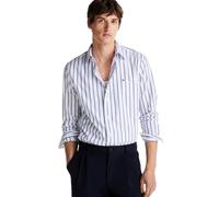 Tommy Hilfiger Camisa Hombre Poplin Nautical de algodón, Multicolor (Wedge Blue / Optic White), 3XL