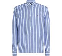 Tommy Hilfiger Camisa Hombre Poplin Nautical de algodón, Multicolor (Wedge Blue/Optic White), L
