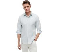 Tommy Hilfiger Camisa Hombre Stripe Regular Fit de Manga Larga, Azul (Hunter/Stripe), XL