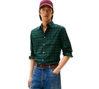 Tommy Hilfiger Camisa Mercerizada Blackwatch RF MW0MW41493 L/S, Azul, L, Azul (Azul Marino/Cuadros), L