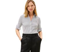Tommy Hilfiger Camisa Mujer 1985 Slim con Cuello francés, Azul (Ecru/Dark Night Navy Ithaca), XXL